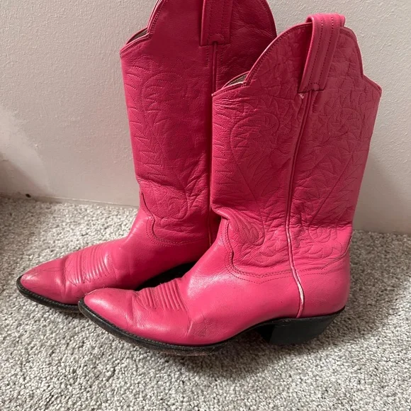 Double D Ranch Pink Heeled Boots - Picture 1 of 6